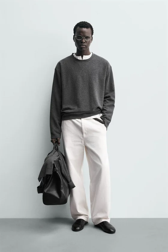 ФУТБОЛКА RELAXED FIT ИЗ РЕЛЬЕФНОЙ ТКАНИ