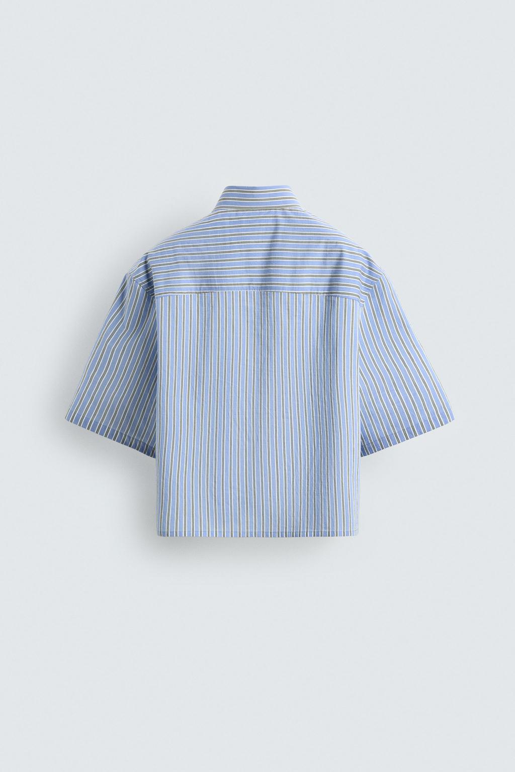 Рубашка в полоску с контрастом