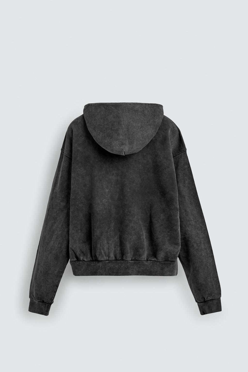 ТОЛСТОВКА С ЭФФЕКТОМ ПОТЕРТОСТИ НА МОЛНИИ С КАПЮШОНОМ