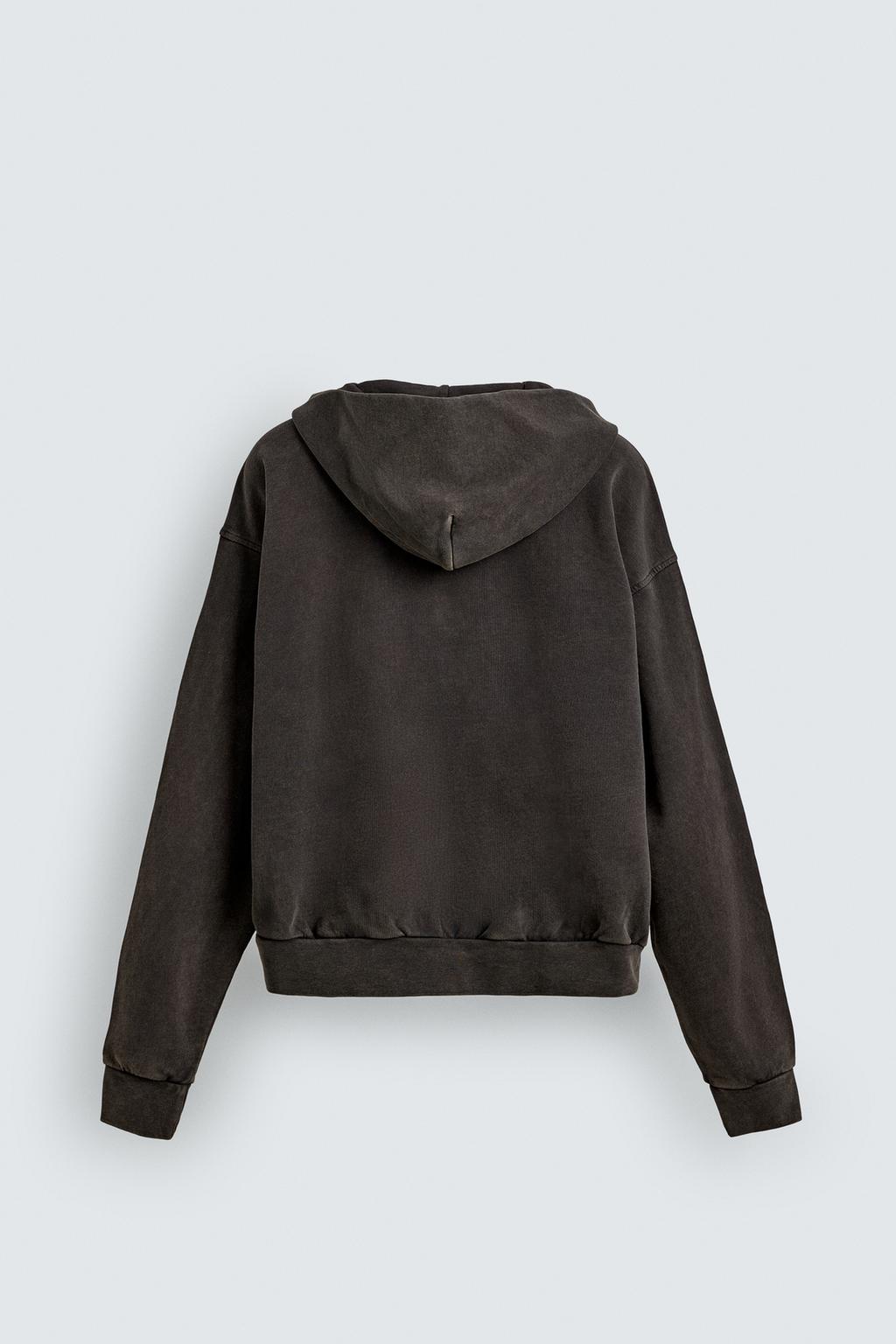 ТОЛСТОВКА С ЭФФЕКТОМ ПОТЕРТОСТИ НА МОЛНИИ С КАПЮШОНОМ