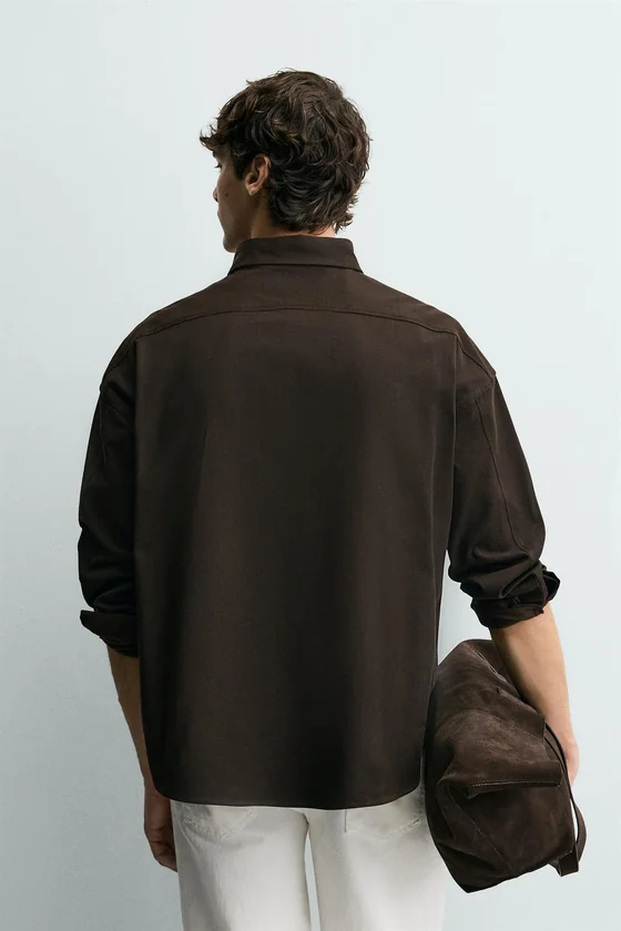 РУБАШКА RELAXED FIT ИЗ СТРУЯЩЕЙСЯ ТКАНИ