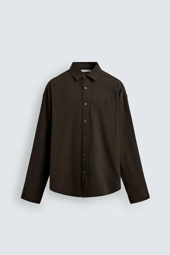 РУБАШКА RELAXED FIT ИЗ СТРУЯЩЕЙСЯ ТКАНИ