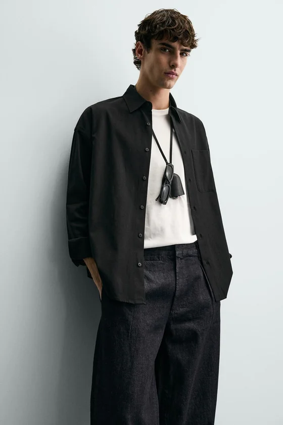 РУБАШКА СТРУЯЩЕГОСЯ КРОЯ RELAXED FIT