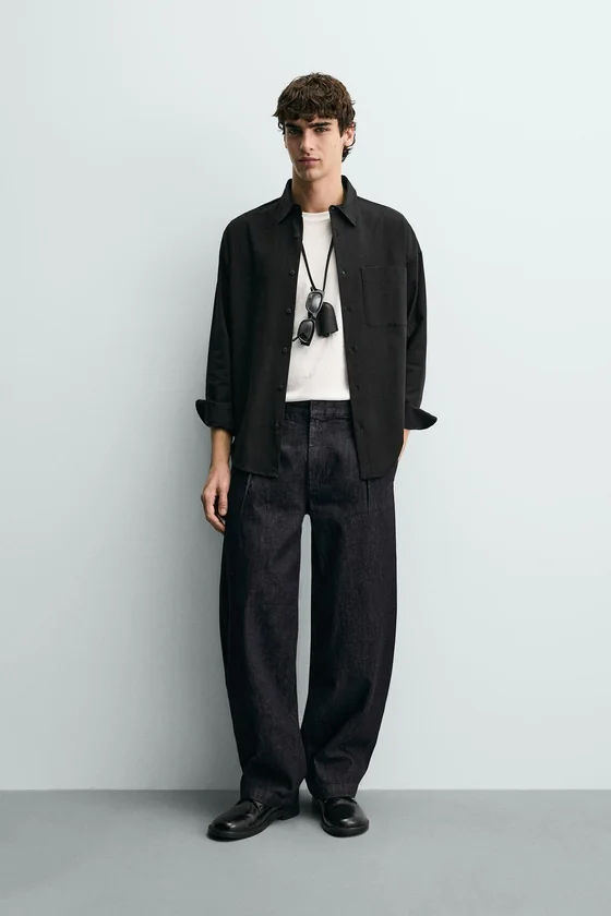 РУБАШКА СТРУЯЩЕГОСЯ КРОЯ RELAXED FIT