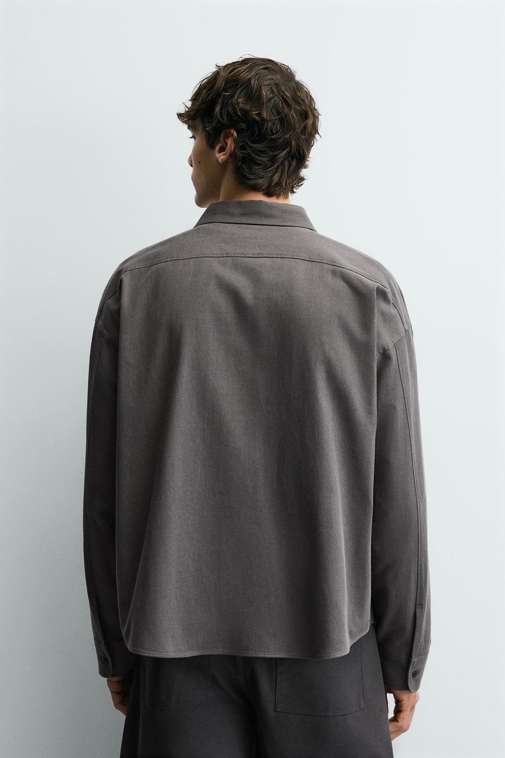 РУБАШКА RELAXED FIT ИЗ СТРУЯЩЕЙСЯ ТКАНИ