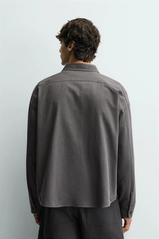 РУБАШКА RELAXED FIT ИЗ СТРУЯЩЕЙСЯ ТКАНИ