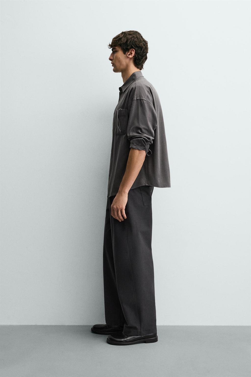 РУБАШКА RELAXED FIT ИЗ СТРУЯЩЕЙСЯ ТКАНИ