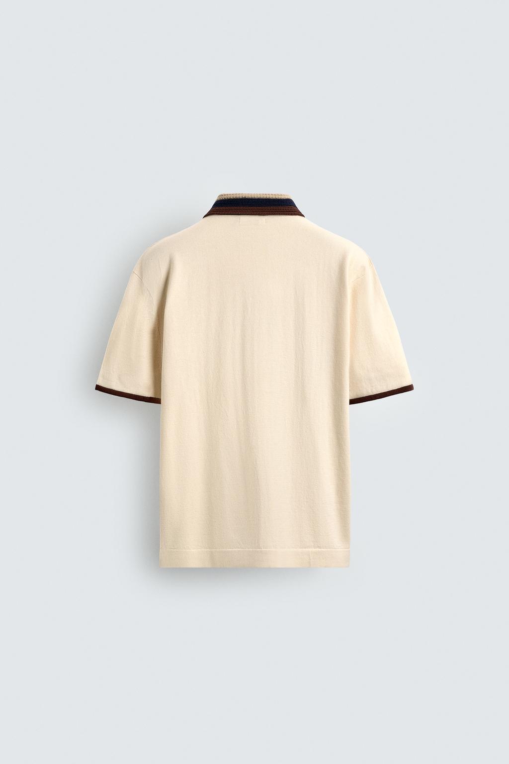 Рубашка с контрастным вязаным узором