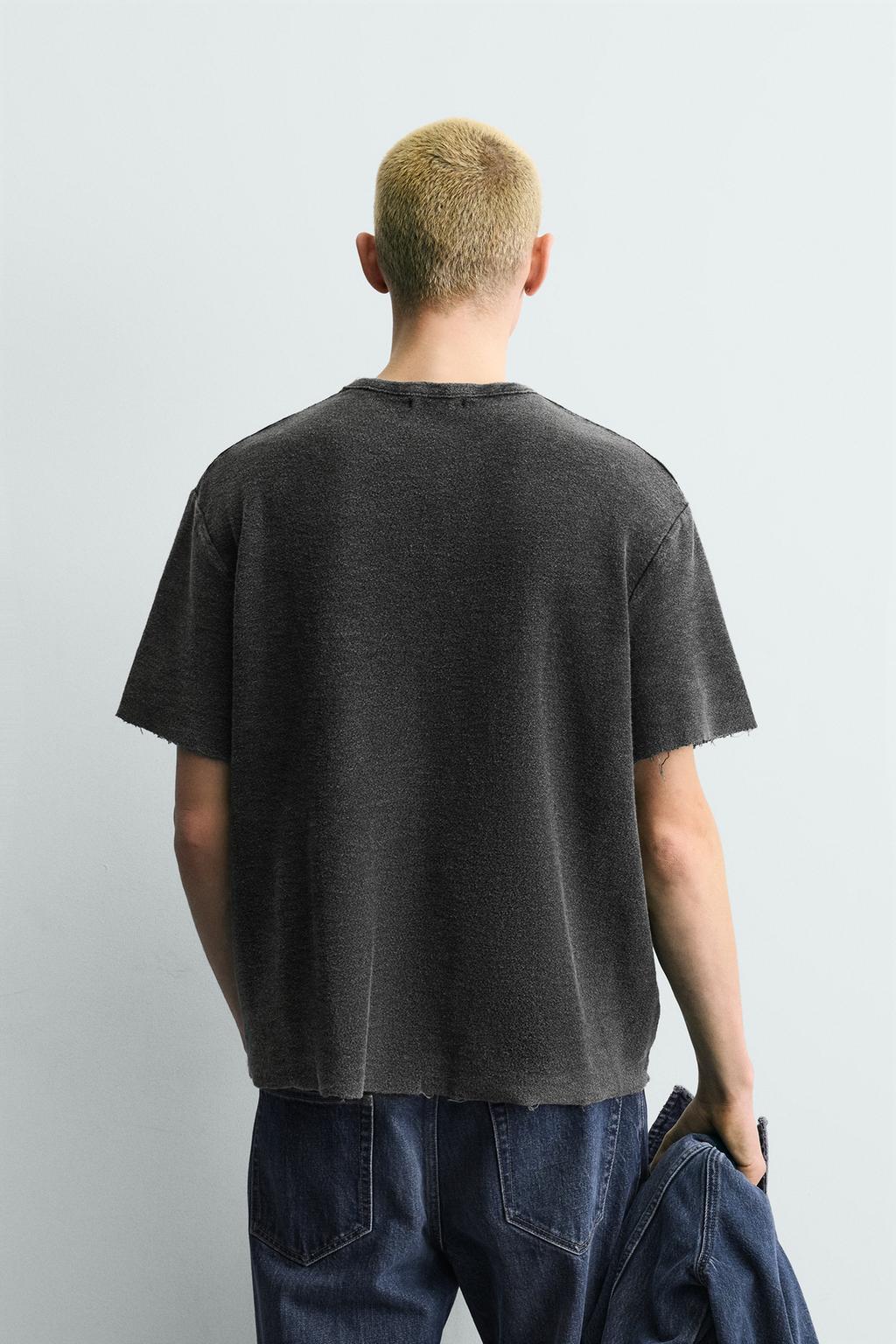 Майка из вязаного хлопка с эффектом потертости