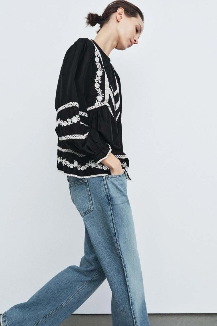 Вышитая блузка коллекции zara woman