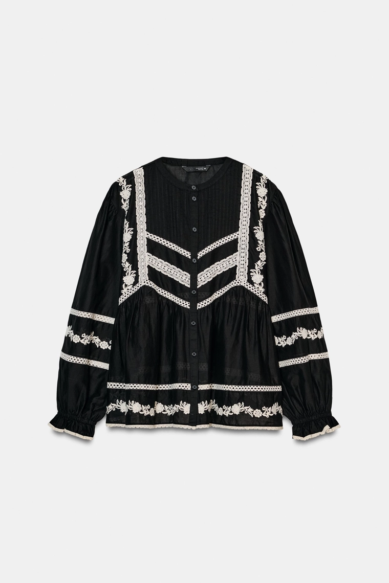 Вышитая блузка коллекции zara woman