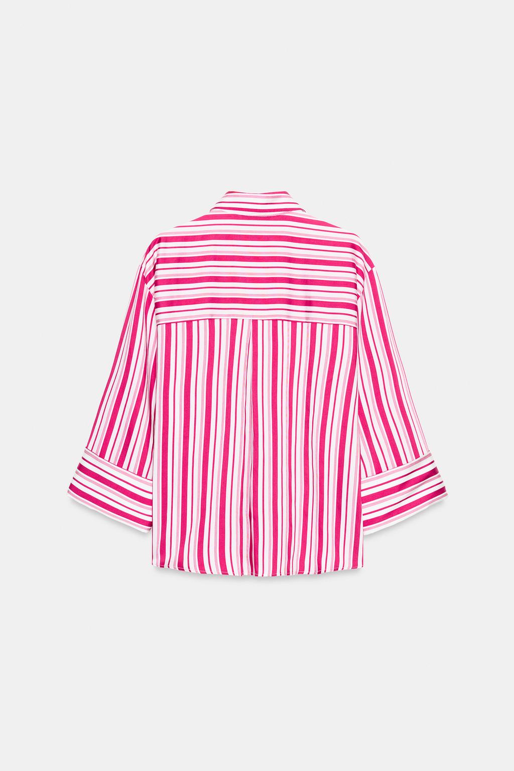 РУБАШКА В ПОЛОСКУ С ОТВОРОТАМИ НА РУКАВАХ