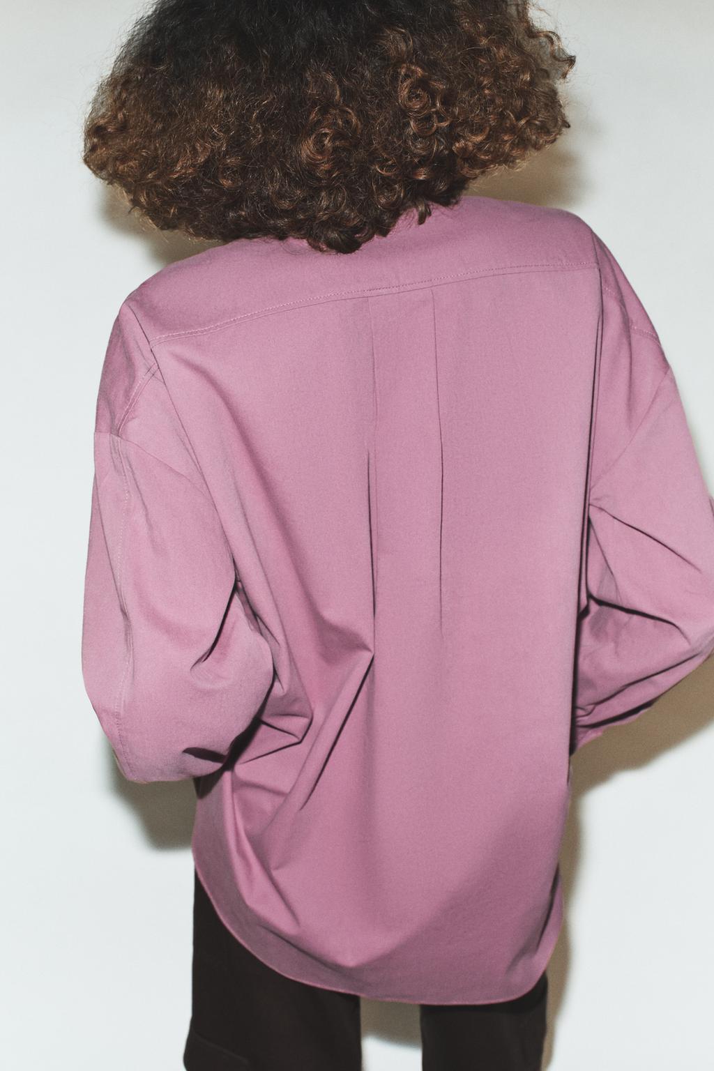 РУБАШКА ОВЕРСАЙЗ С ВОРОТНИКОМ-СТОЙКОЙ