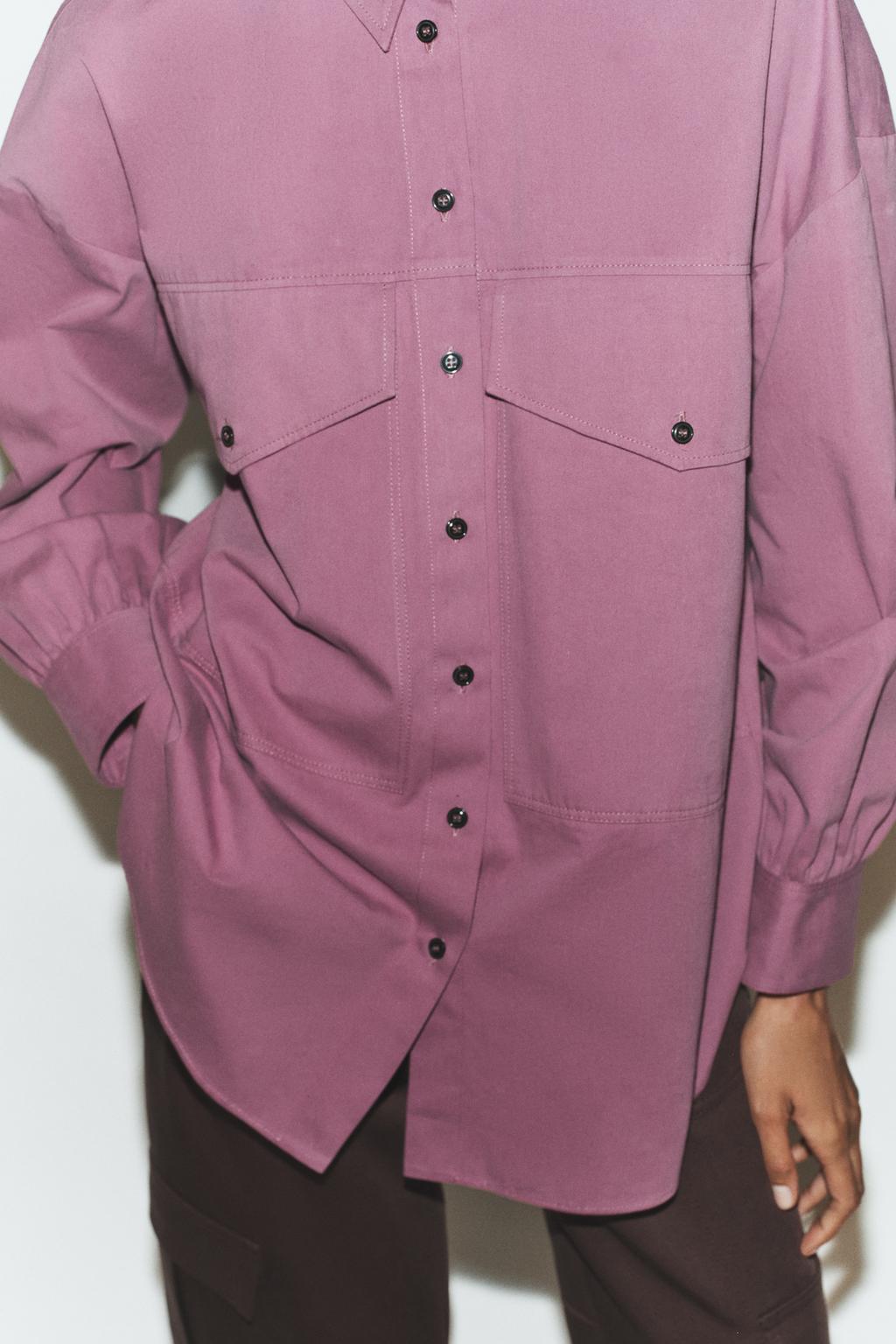 РУБАШКА ОВЕРСАЙЗ С ВОРОТНИКОМ-СТОЙКОЙ