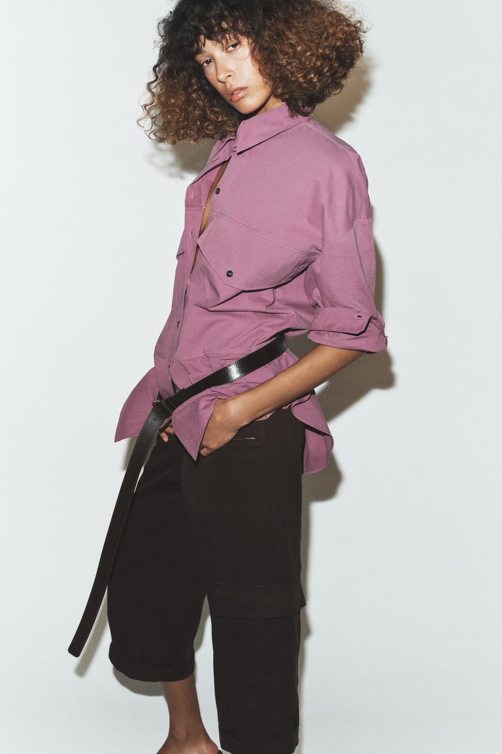 РУБАШКА ОВЕРСАЙЗ С ВОРОТНИКОМ-СТОЙКОЙ