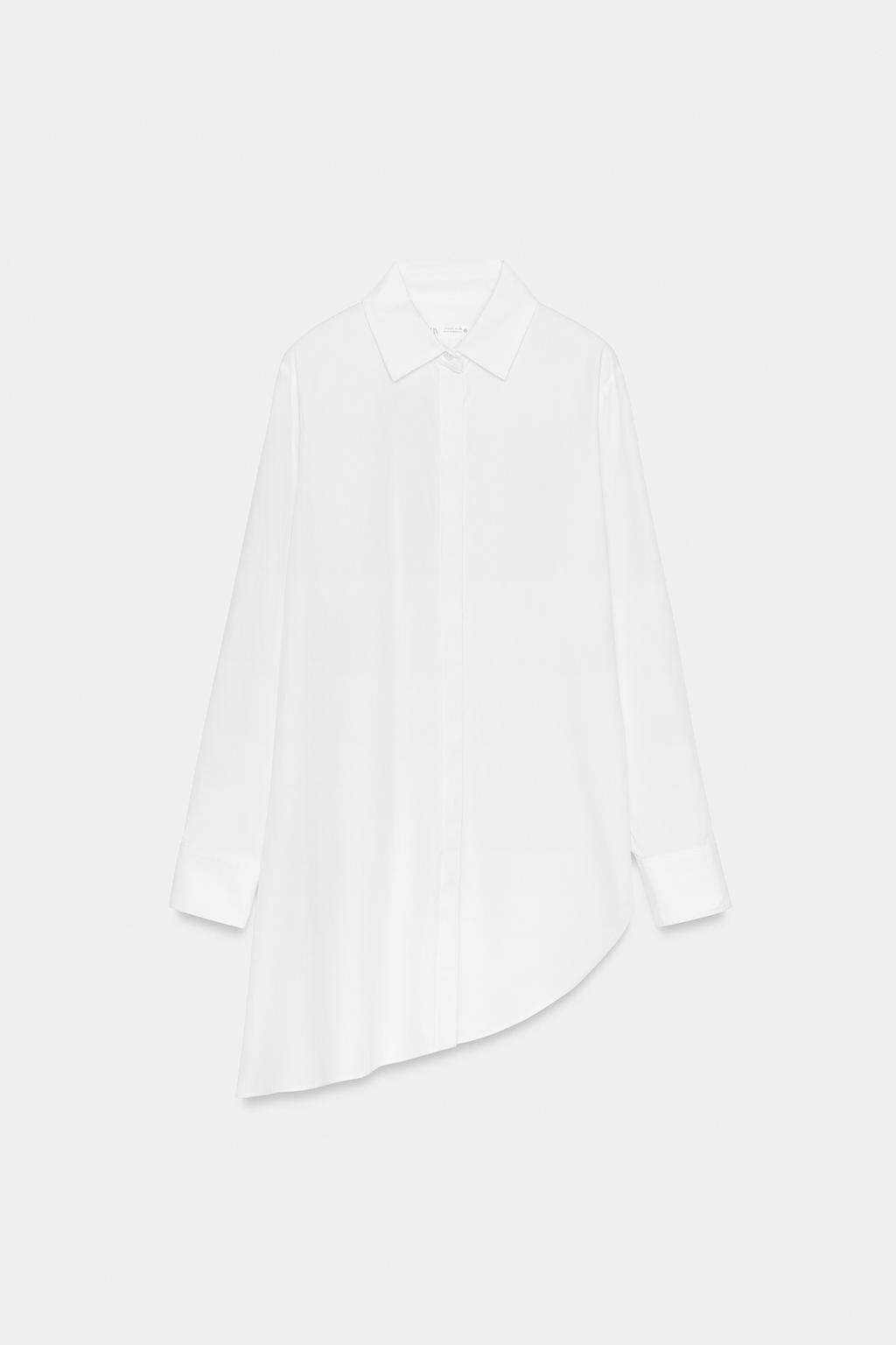 АСИММЕТРИЧНАЯ РУБАШКА ИЗ ПОПЛИНА — ZW COLLECTION