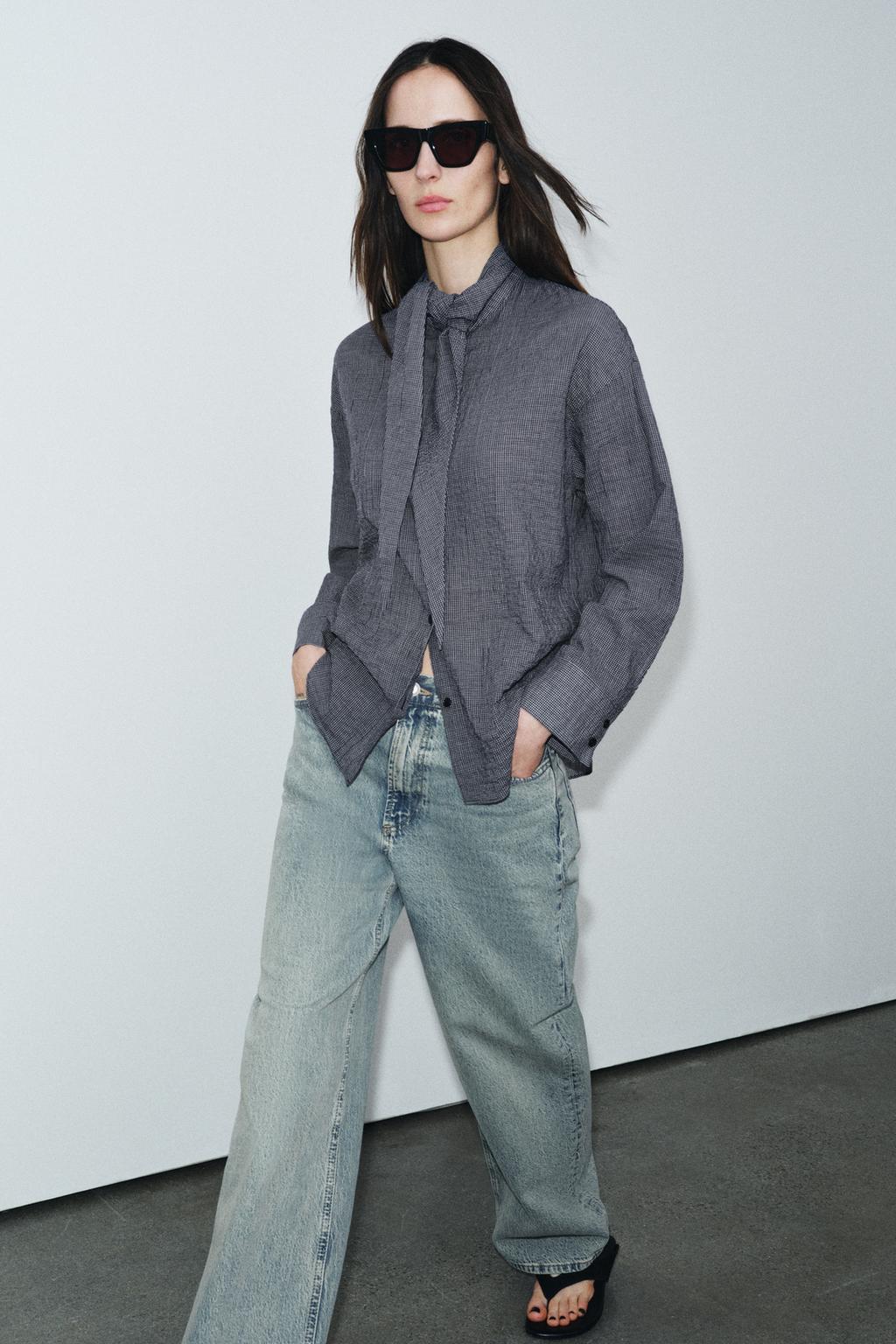 РУБАШКА В КЛЕТКУ С ПЛАТКОМ — ZW COLLECTION