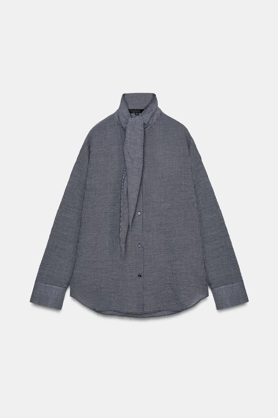 РУБАШКА В КЛЕТКУ С ПЛАТКОМ — ZW COLLECTION