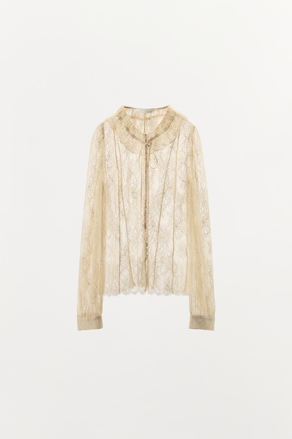 КРУЖЕВНАЯ РУБАШКА НА ПУГОВИЦАХ — ZW COLLECTION LIMITED EDITION