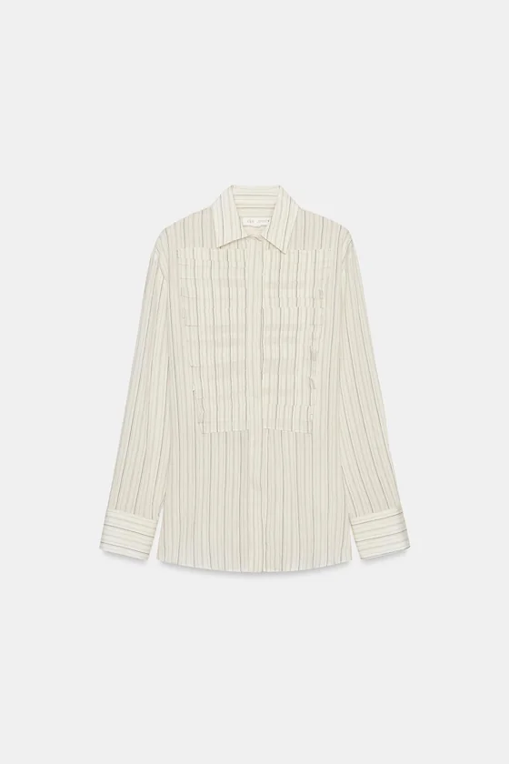 РУБАШКА В ПОЛОСКУ СО СКЛАДКАМИ — ZW COLLECTION LIMITED EDITION