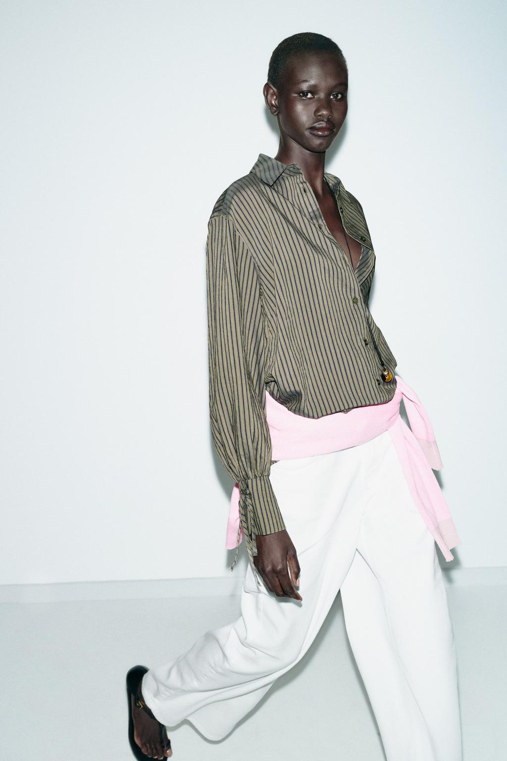 РУБАШКА В ПОЛОСКУ С ЗАВЯЗКАМИ