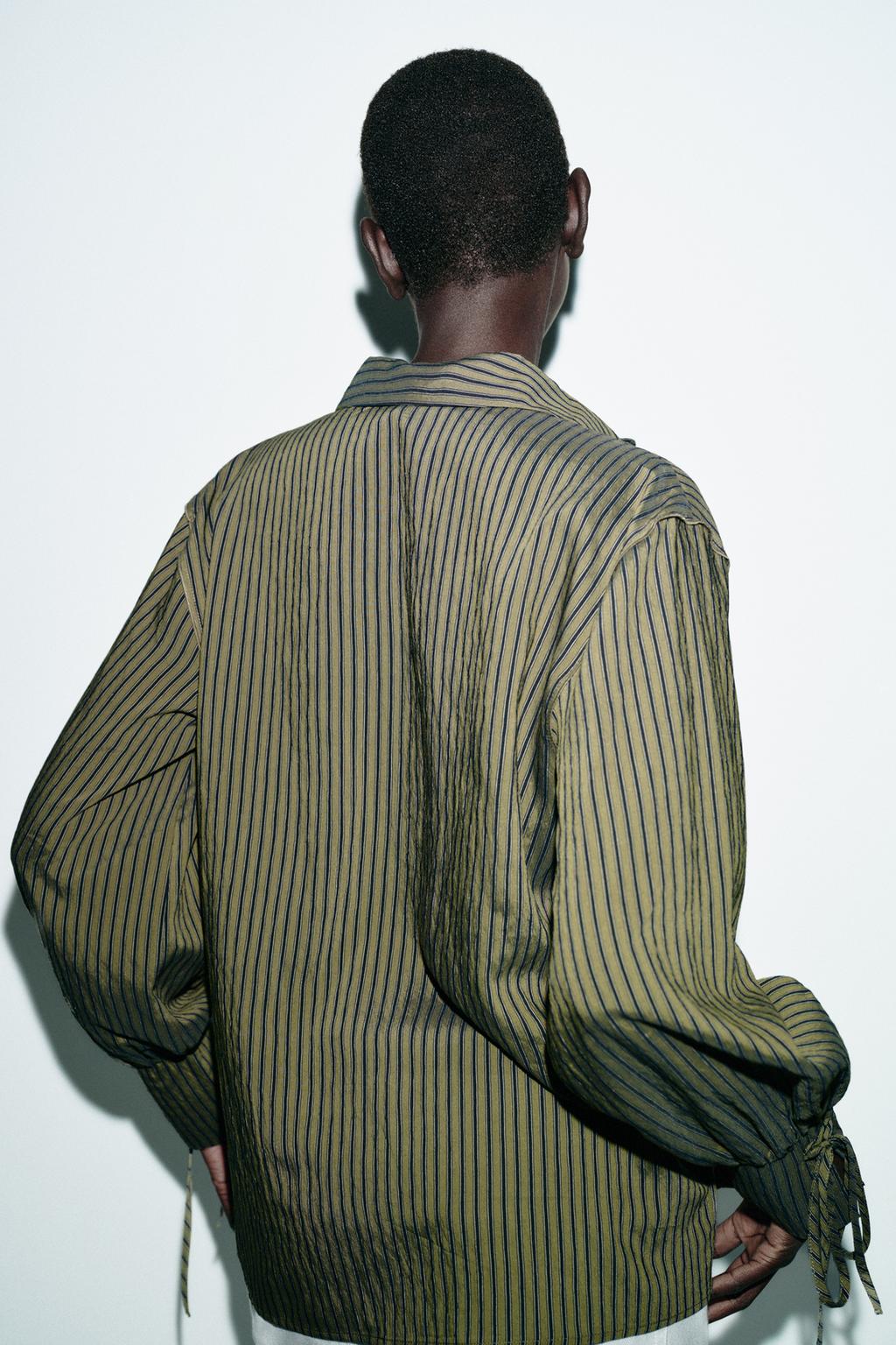 РУБАШКА В ПОЛОСКУ С ЗАВЯЗКАМИ