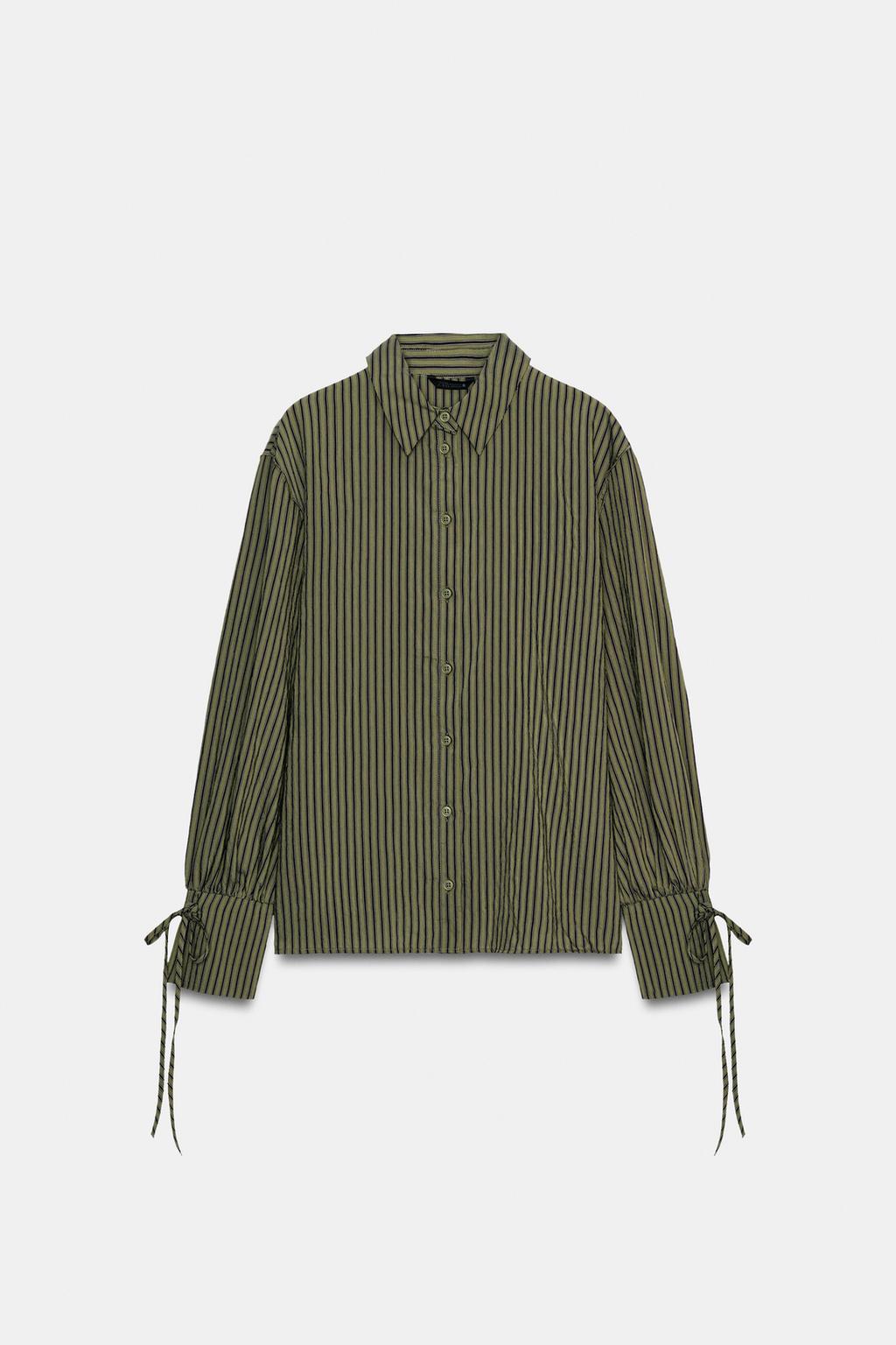 РУБАШКА В ПОЛОСКУ С ЗАВЯЗКАМИ