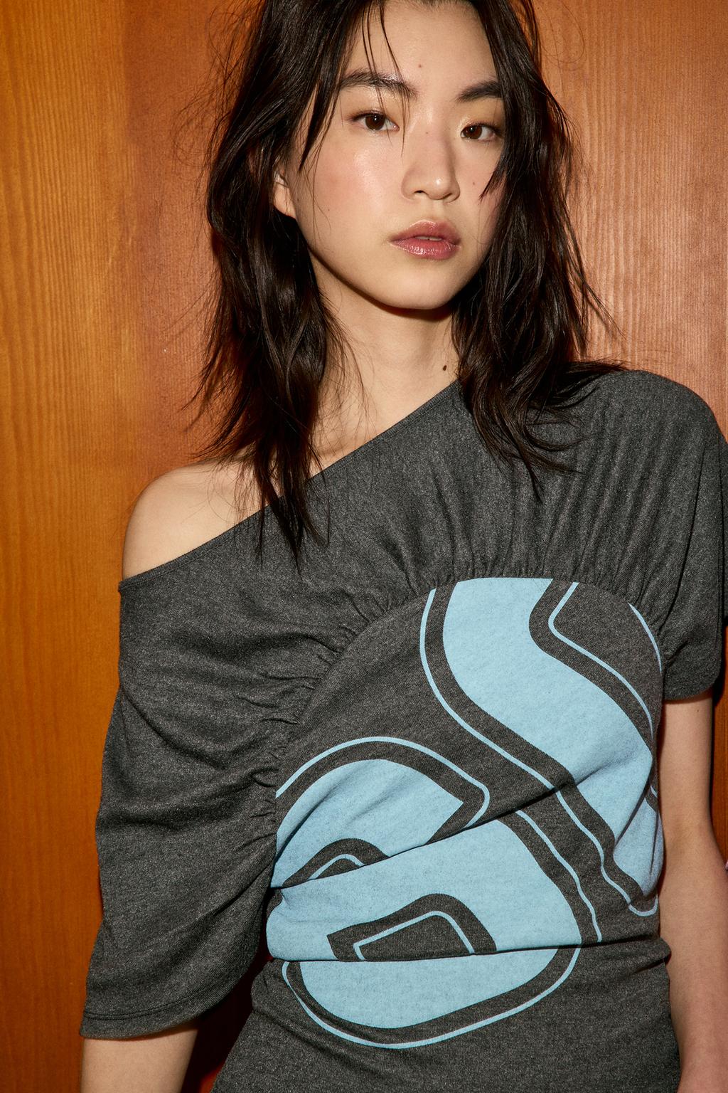 ЮБКА АСИММЕТРИЧНОГО КРОЯ В ГОРОШЕК