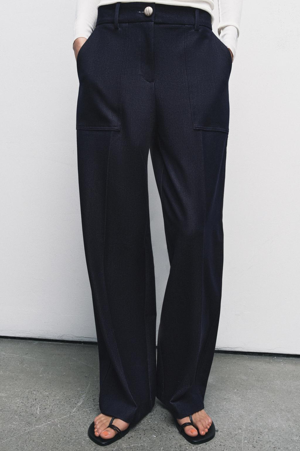 ПРЯМЫЕ БРЮКИ С ДЕКОРАТИВНОЙ СТРОЧКОЙ