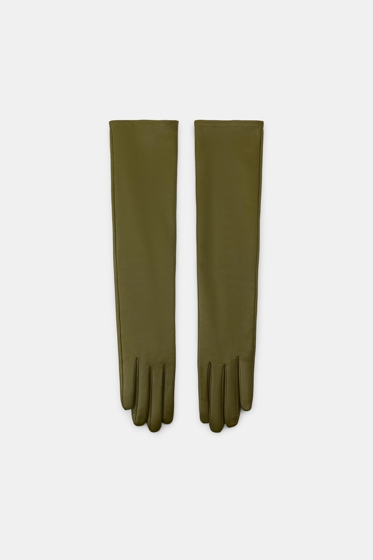 Длинные перчатки из 100% кожи