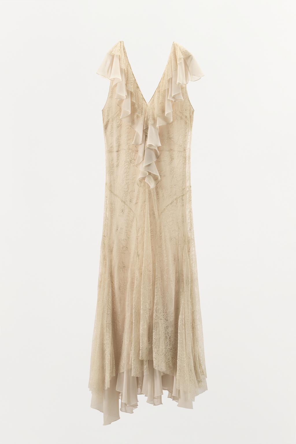 ПЛАТЬЕ С ВОЛАНАМИ И КРУЖЕВОМ — ZW COLLECTION