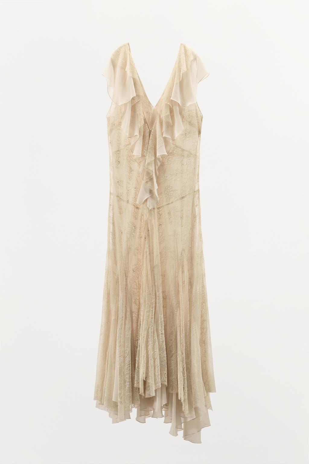 ПЛАТЬЕ С ВОЛАНАМИ И КРУЖЕВОМ — ZW COLLECTION