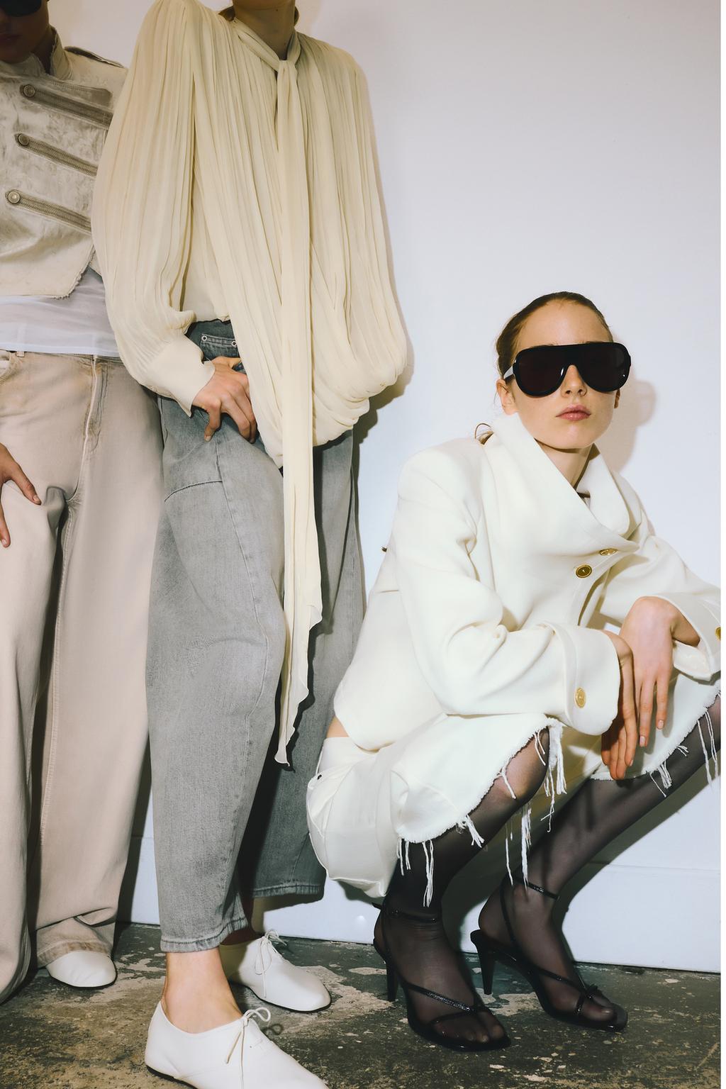 УКОРОЧЕННАЯ КОМБИНИРОВАННАЯ КУРТКА — ZW COLLECTION LIMITED EDITION