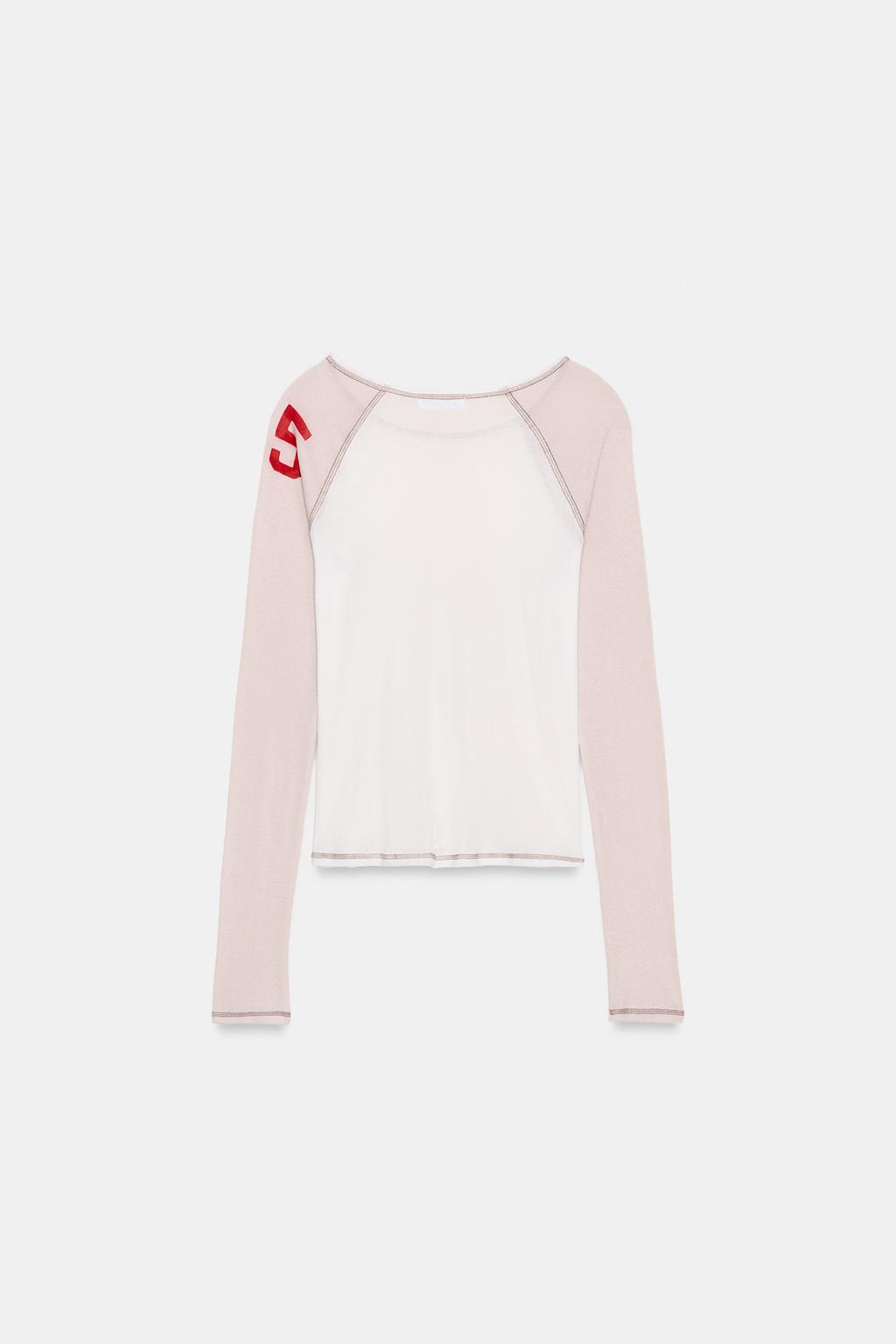 КОМБИНИРОВАННАЯ ПОЛУПРОЗРАЧНАЯ ФУТБОЛКА