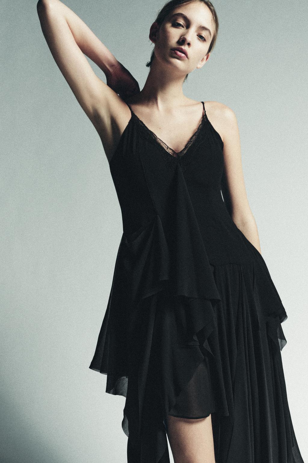 ПЛАТЬЕ С БРЕТЕЛЯМИ, ВОЛАНАМИ И КРУЖЕВОМ