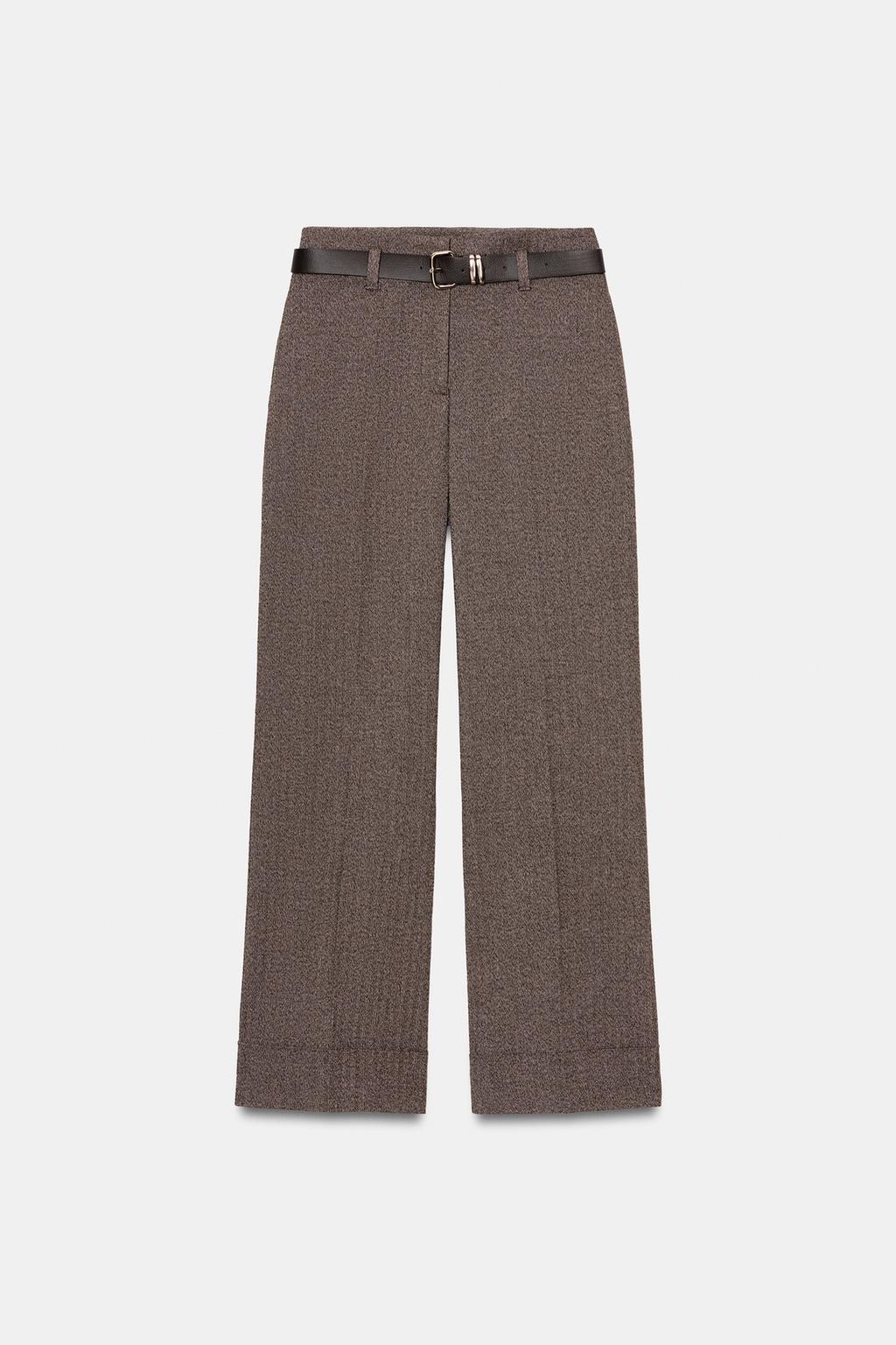 БРЮКИ В ЕЛОЧКУ С РЕМНЕМ