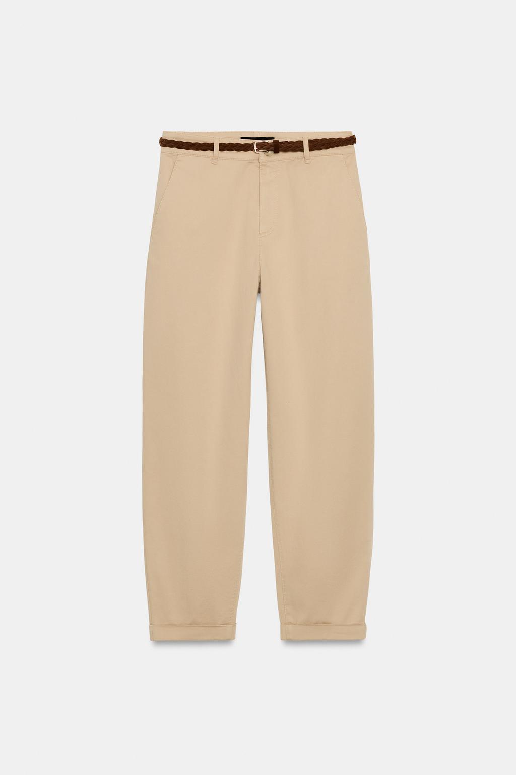 БРЮКИ ЧИНОС С ПЛЕТЕНЫМ РЕМНЕМ