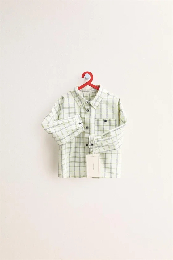 ZARA TIMELESS - РУБАШКА В КЛЕТКУ С КАРМАНОМ