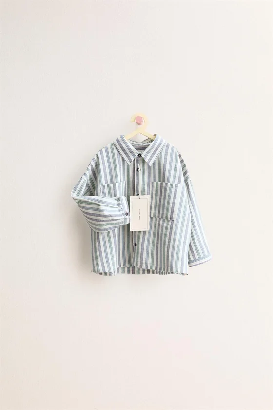 ZARA TIMELESS - РУБАШКА В ПОЛОСКУ С КАРМАНОМ