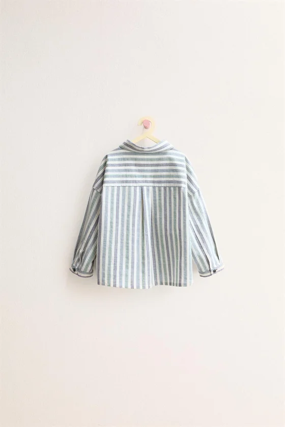 ZARA TIMELESS - РУБАШКА В ПОЛОСКУ С КАРМАНОМ