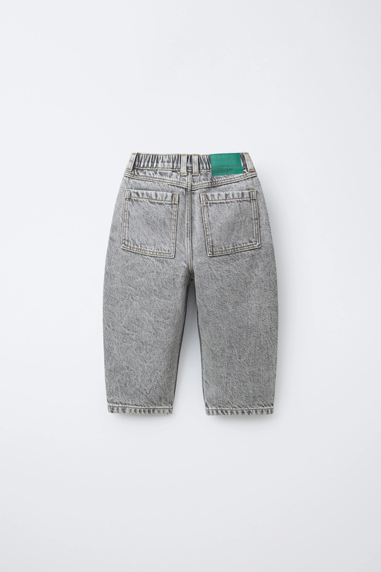 Джинсы багги прямого кроя в кислотном оттенке