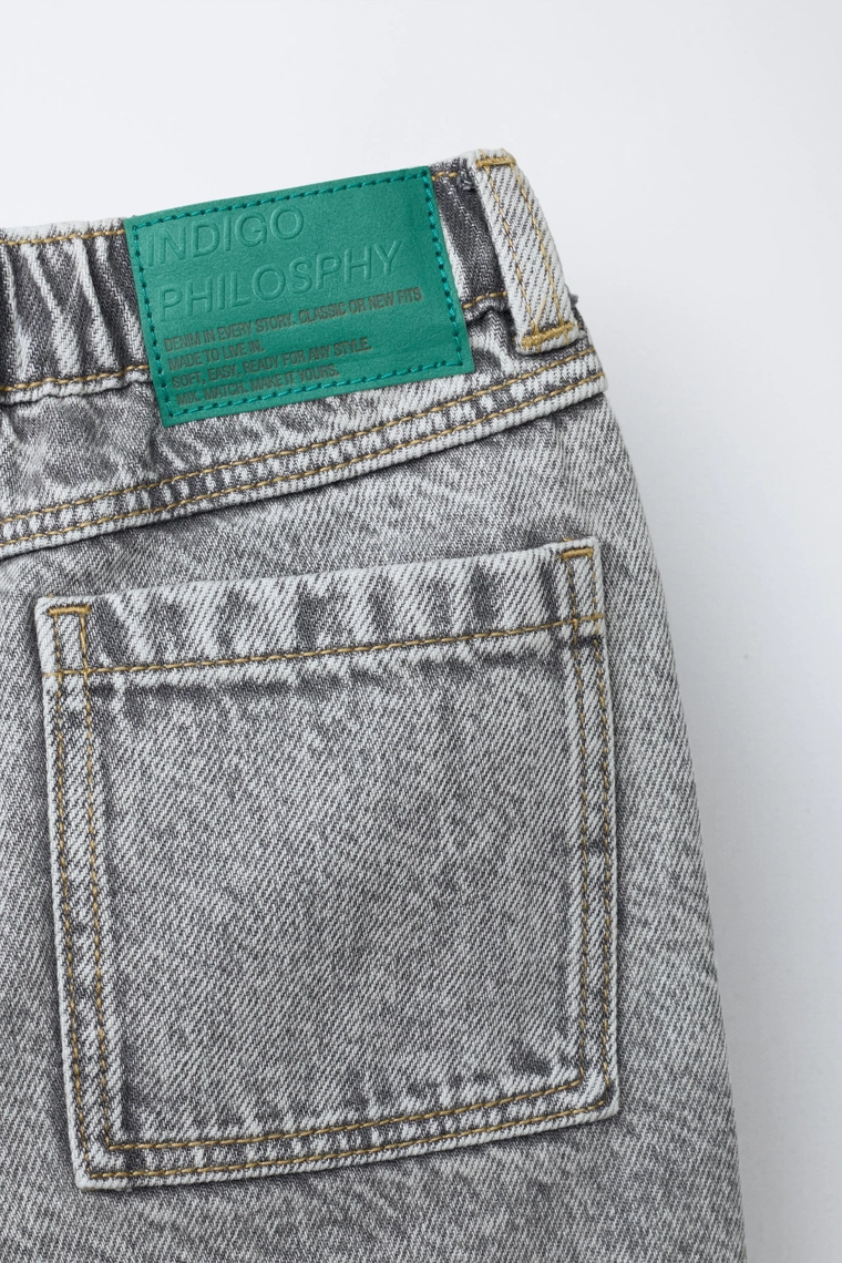 Джинсы багги прямого кроя в кислотном оттенке