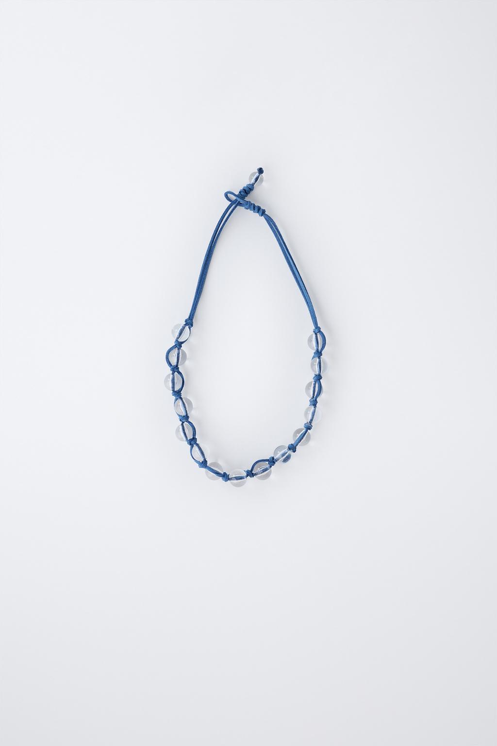 КОЛЬЕ НА ШНУРКЕ С БУСИНАМИ