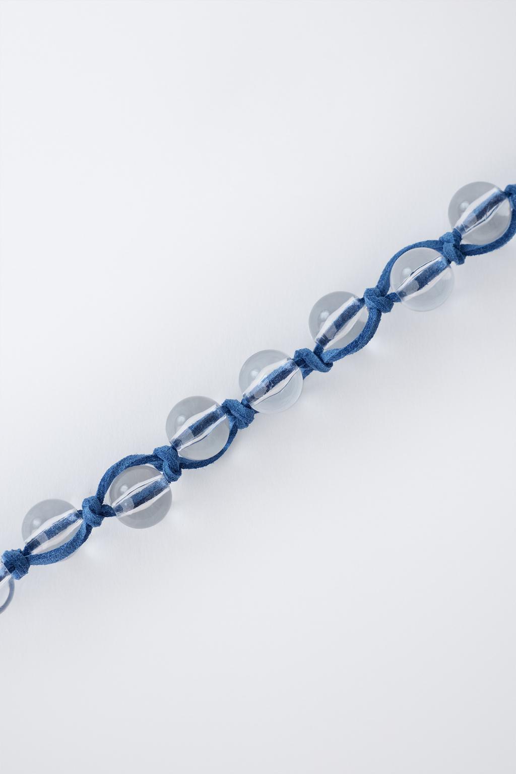 КОЛЬЕ НА ШНУРКЕ С БУСИНАМИ