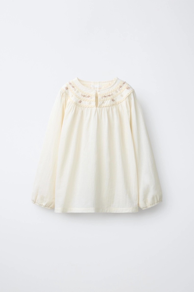 6-14 ЛЕТ/ПИЖАМА С ВЫШИТЫМИ ЦВЕТАМИ