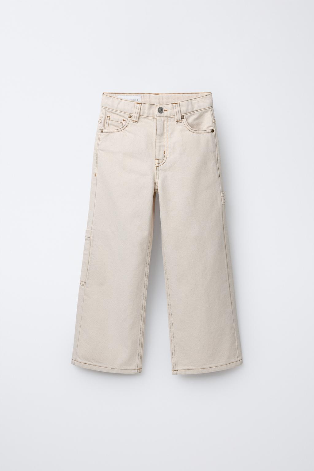 БРЮКИ КАРГО ЭКРЮ СО СТРОЧКОЙ