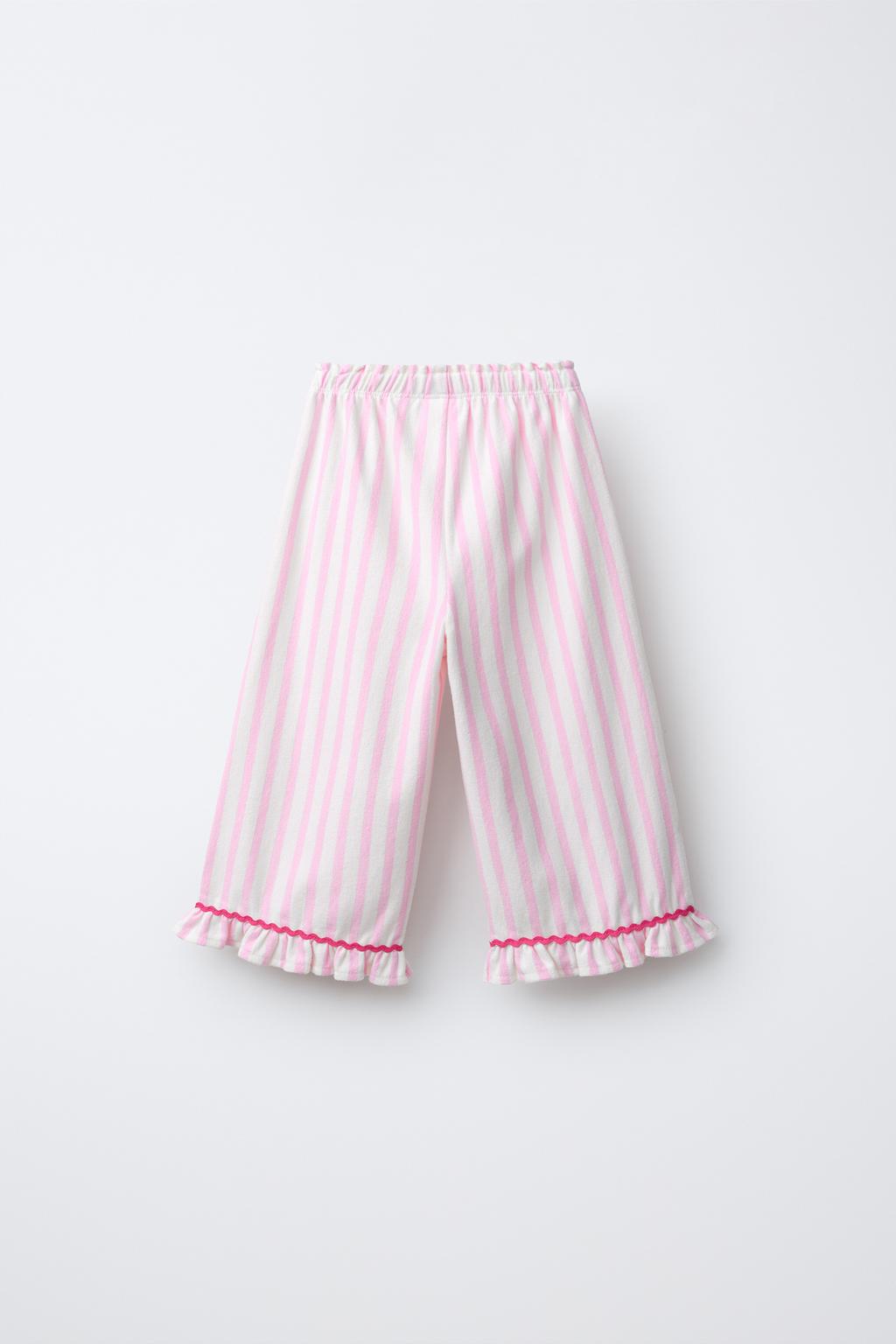 БРЮКИ В ПОЛОСКУ С ВОЛАНАМИ