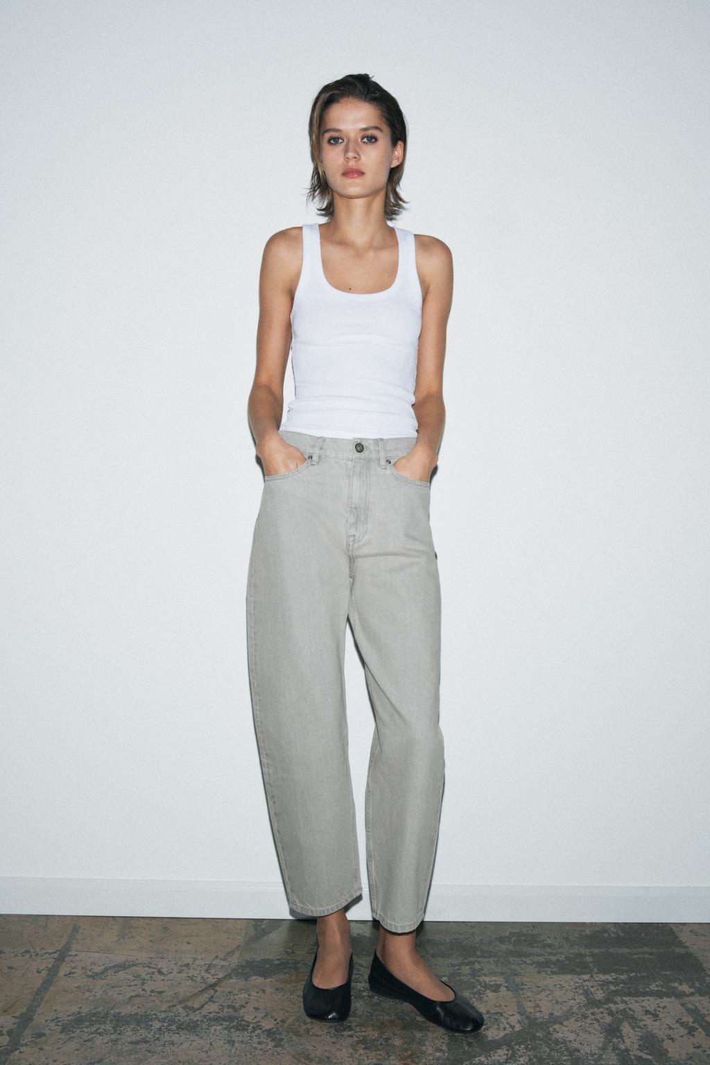 ЗАУЖЕННЫЕ ДЖИНСЫ СО СРЕДНЕЙ ПОСАДКОЙ — ZW COLLECTION