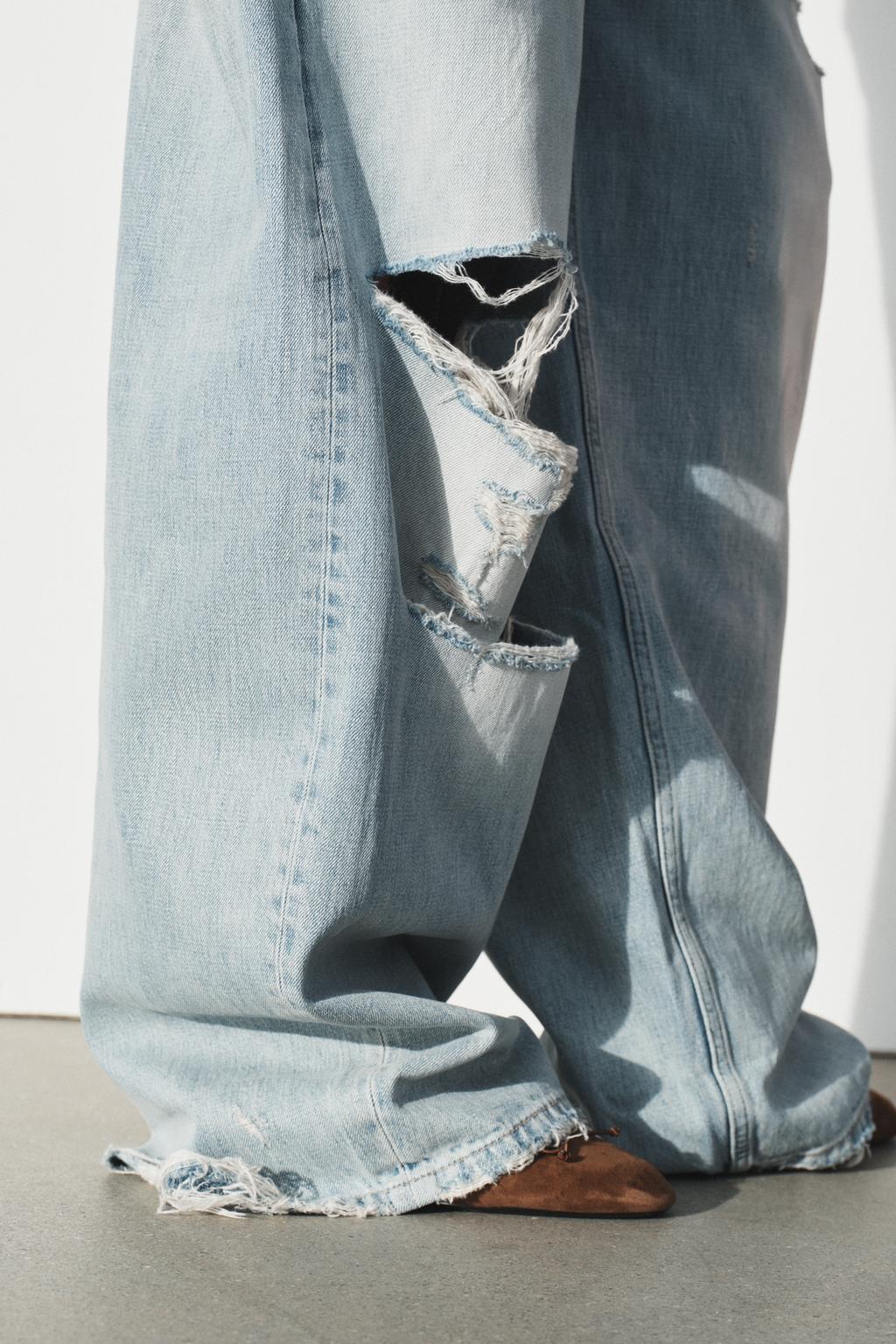 ДЖИНСЫ TRF СО СРЕДНЕЙ ПОСАДКОЙ И ОТЛОЖНЫМ ПОЯСОМ