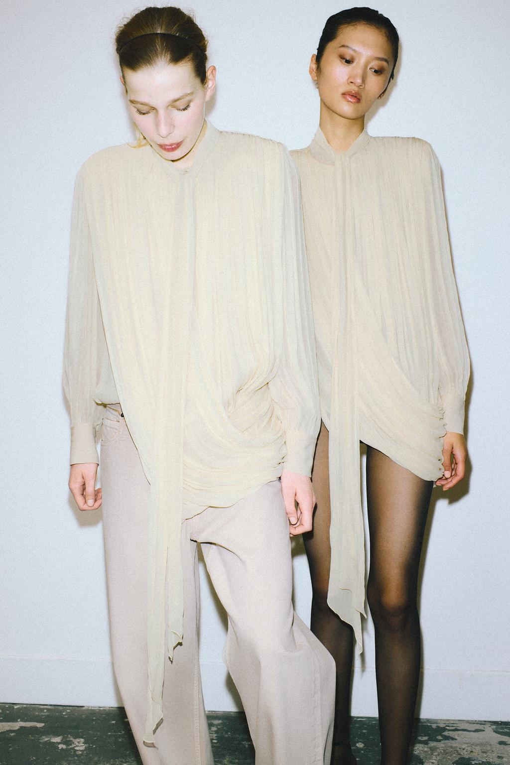 ДЖИНСЫ ZW COLLECTION С ЭФФЕКТОМ ПОТЕРТОСТИ И ВЫСОКОЙ ПОСАДКОЙ